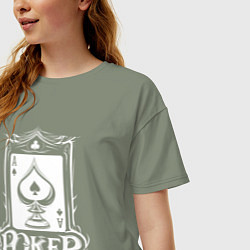 Футболка оверсайз женская Покер туз пик, цвет: авокадо — фото 2