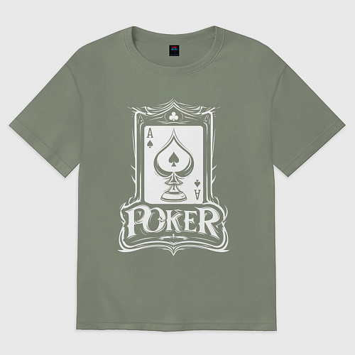 Женская футболка оверсайз Покер туз пик / Авокадо – фото 1