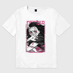 Женская футболка оверсайз Клинок, рассекающий демонов, Незуко