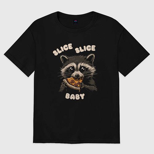 Женская футболка оверсайз Slice slice baby / Черный – фото 1