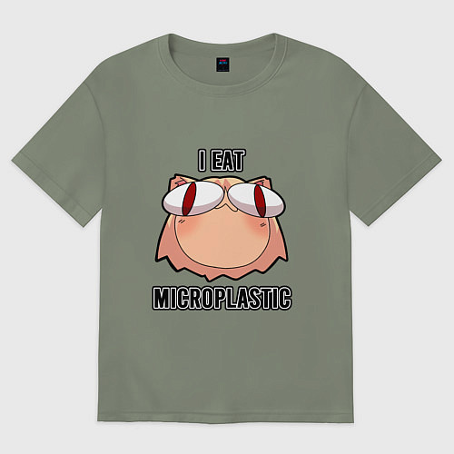 Женская футболка оверсайз Некоарк - Neco Arc - I eat microplastic - anime me / Авокадо – фото 1