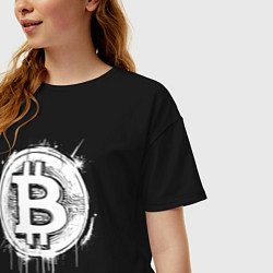 Футболка оверсайз женская Биткоин в стиле Бэнкси, цвет: черный — фото 2