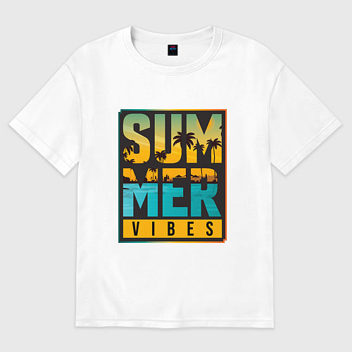 Женская футболка оверсайз Summer Vibes - на каждый день / Белый – фото 1