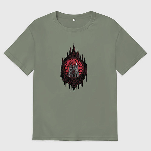 Женская футболка оверсайз Готический абстрактный собор / Авокадо – фото 1