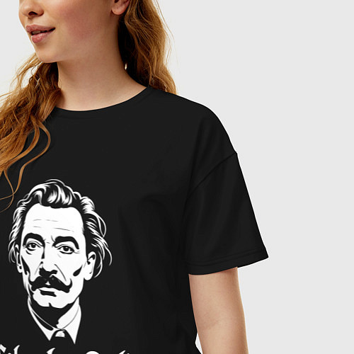 Женская футболка оверсайз Сальвадор Дали сюрреалистический / Черный – фото 3