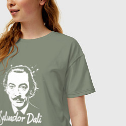 Футболка оверсайз женская Дали в брызгах краски, цвет: авокадо — фото 2