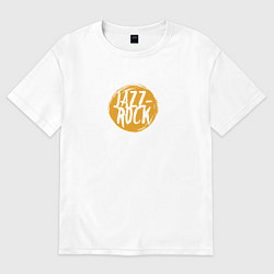 Футболка оверсайз женская Jazz rock in orange, цвет: белый