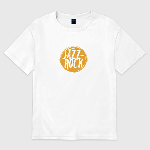 Женская футболка оверсайз Jazz rock in orange / Белый – фото 1