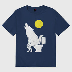 Женская футболка оверсайз Срущий волк