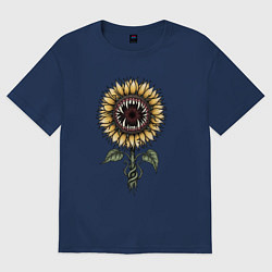 Женская футболка оверсайз Подсолнух - монстр