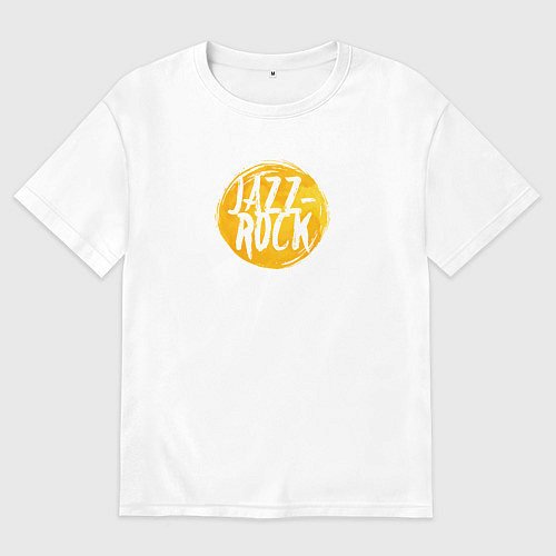 Женская футболка оверсайз Jazz rock in yellow / Белый – фото 1