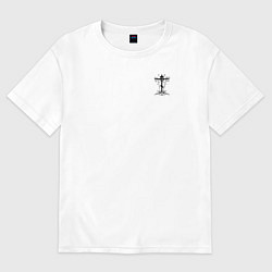 Футболка оверсайз женская Спаси и сохрани черный арт, цвет: белый