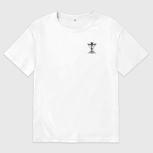 Женская футболка оверсайз Спаси и сохрани черный арт / Белый – фото 1