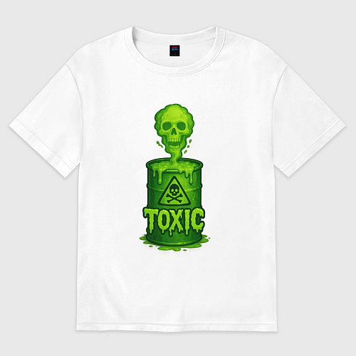 Женская футболка оверсайз Toxic зеленая кислота / Белый – фото 1