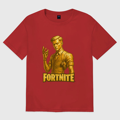 Женская футболка оверсайз Золотой Мидас Fortnite / Красный – фото 1