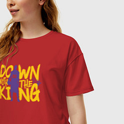 Футболка оверсайз женская Down with the king, цвет: красный — фото 2