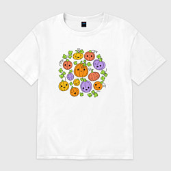 Женская футболка оверсайз Тыковки на хэллоуин