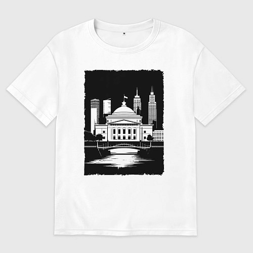 Женская футболка оверсайз Капитолий у высоток / Белый – фото 1