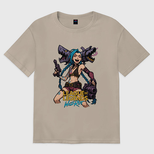Женская футболка оверсайз Джинкс League of Legends / Миндальный – фото 1
