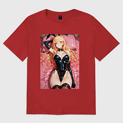 Футболка оверсайз женская Марин Китагава в костюме кролика, цвет: красный