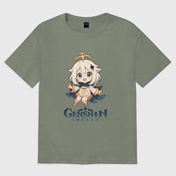 Женская футболка оверсайз Чиби Паймон Genshin Impact