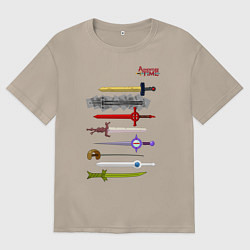 Женская футболка оверсайз Adventure time swords