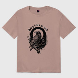 Женская футболка оверсайз Готическая ворона сидит на ветке