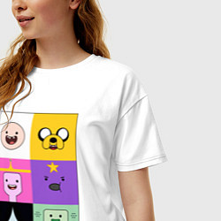 Футболка оверсайз женская Adventure time faces, цвет: белый — фото 2
