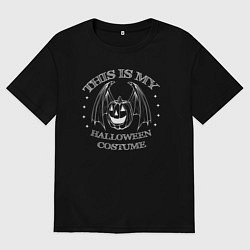 Женская футболка оверсайз Это мой хэлоуин костюм с тыквой с крыльями