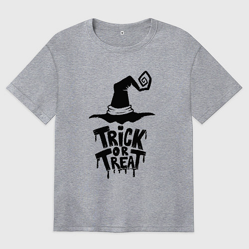 Женская футболка оверсайз Хэллоуин - кошелек или жизнь / Меланж – фото 1