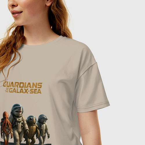 Женская футболка оверсайз Стражи морской галактики / Миндальный – фото 3