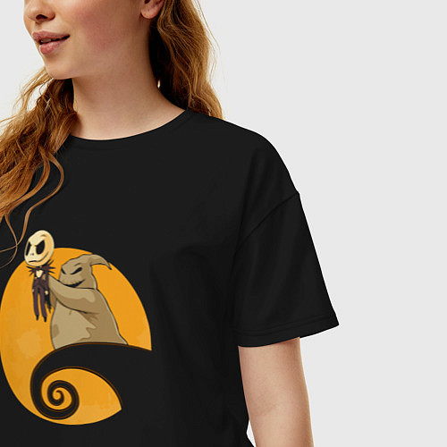 Женская футболка оверсайз Король хэллоуина / Черный – фото 3