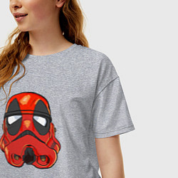 Футболка оверсайз женская Deadpool trooper, цвет: меланж — фото 2