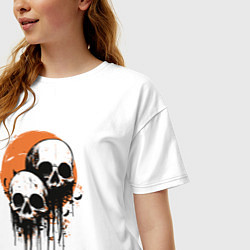 Футболка оверсайз женская Два черепка, цвет: белый — фото 2