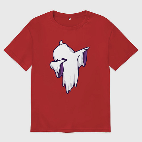 Женская футболка оверсайз Dab ghost / Красный – фото 1