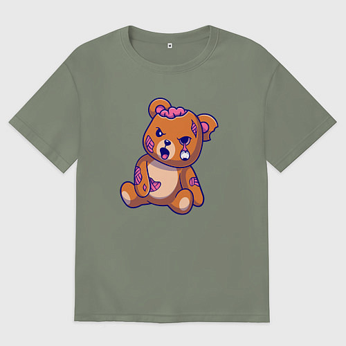 Женская футболка оверсайз Мишка зомби / Авокадо – фото 1