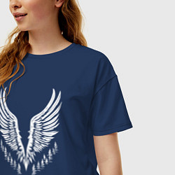 Футболка оверсайз женская Крылья леса, цвет: тёмно-синий — фото 2