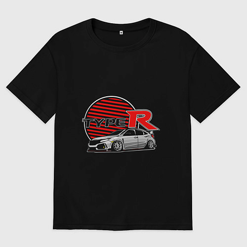 Женская футболка оверсайз Honda Civic Type R / Черный – фото 1