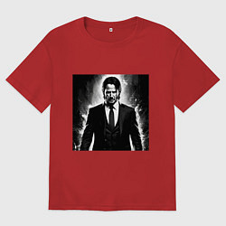 Футболка оверсайз женская Киану, цвет: красный