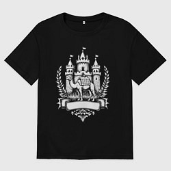Футболка оверсайз женская Замок и верблюд Челябинск, цвет: черный