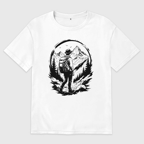 Женская футболка оверсайз В поисках вершины / Белый – фото 1