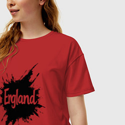 Футболка оверсайз женская Чернильная Англия, цвет: красный — фото 2