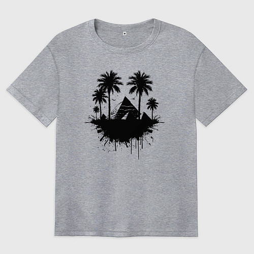 Женская футболка оверсайз Тени вечности Египта / Меланж – фото 1