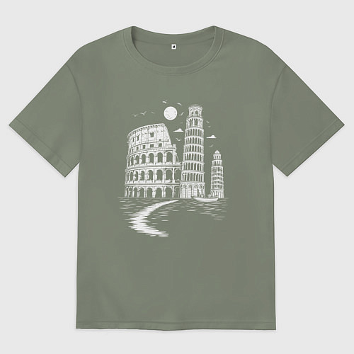 Женская футболка оверсайз Величие Италии / Авокадо – фото 1