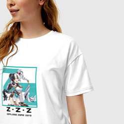 Футболка оверсайз женская Диалинь - Zenless Zone Zero, цвет: белый — фото 2