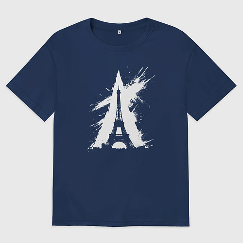 Женская футболка оверсайз Парижская тайна / Тёмно-синий – фото 1