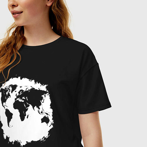 Женская футболка оверсайз Тень Земли / Черный – фото 3