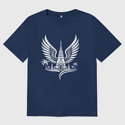 Футболка оверсайз женская Хранитель тропиков, цвет: тёмно-синий