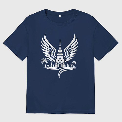 Женская футболка оверсайз Хранитель тропиков / Тёмно-синий – фото 1