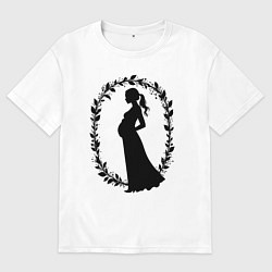 Футболка оверсайз женская Беременная грация, цвет: белый